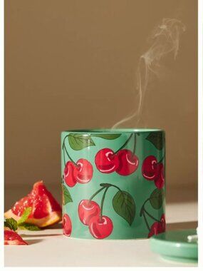 Maeve by Anthropologie Fresh Orangery Ceramic Candle with Cherries Motif - NWT